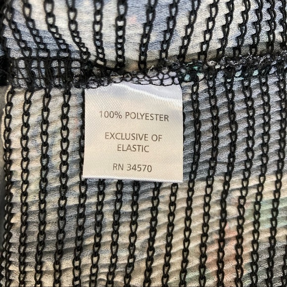 Nicole Miller NY black long puff sleeve blouse smocked waist holiday print XS - Picture 10 of 14